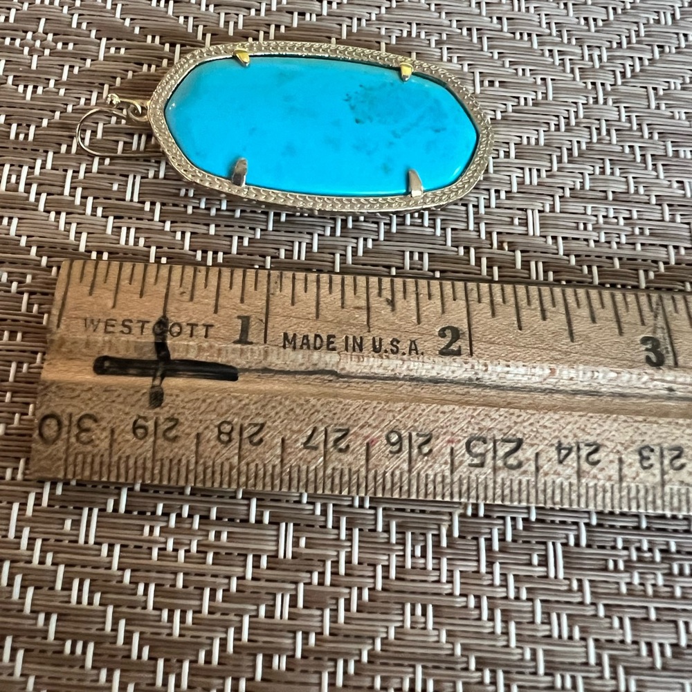 Kendra Scott Elle Gold Drop Earrings in Turquoise - Picture 3 of 6